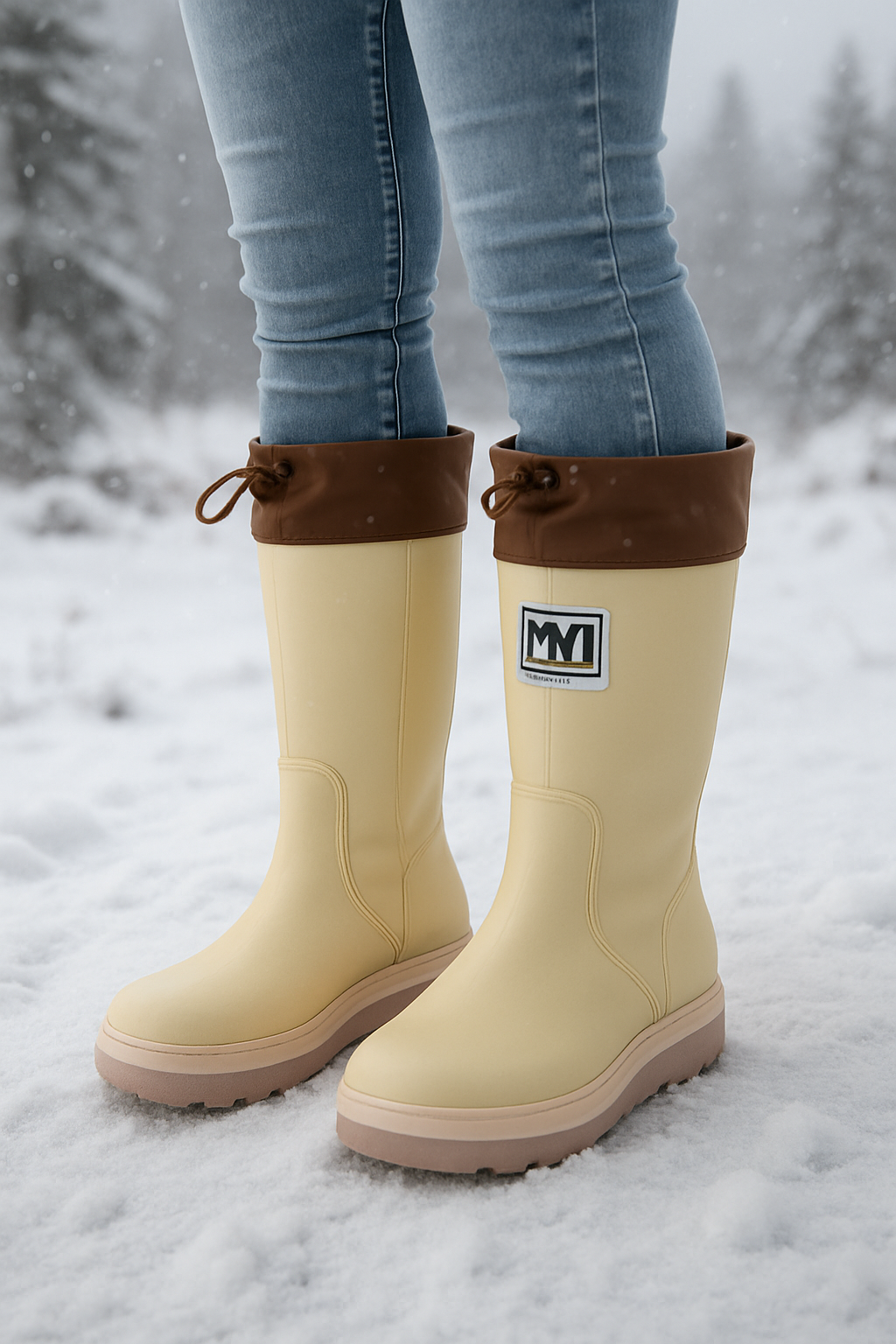 BOTAS DE AGUA 💦 AJUSTABLES Y SUELA ANTIDESLIZANTE (Acolchada) Beige