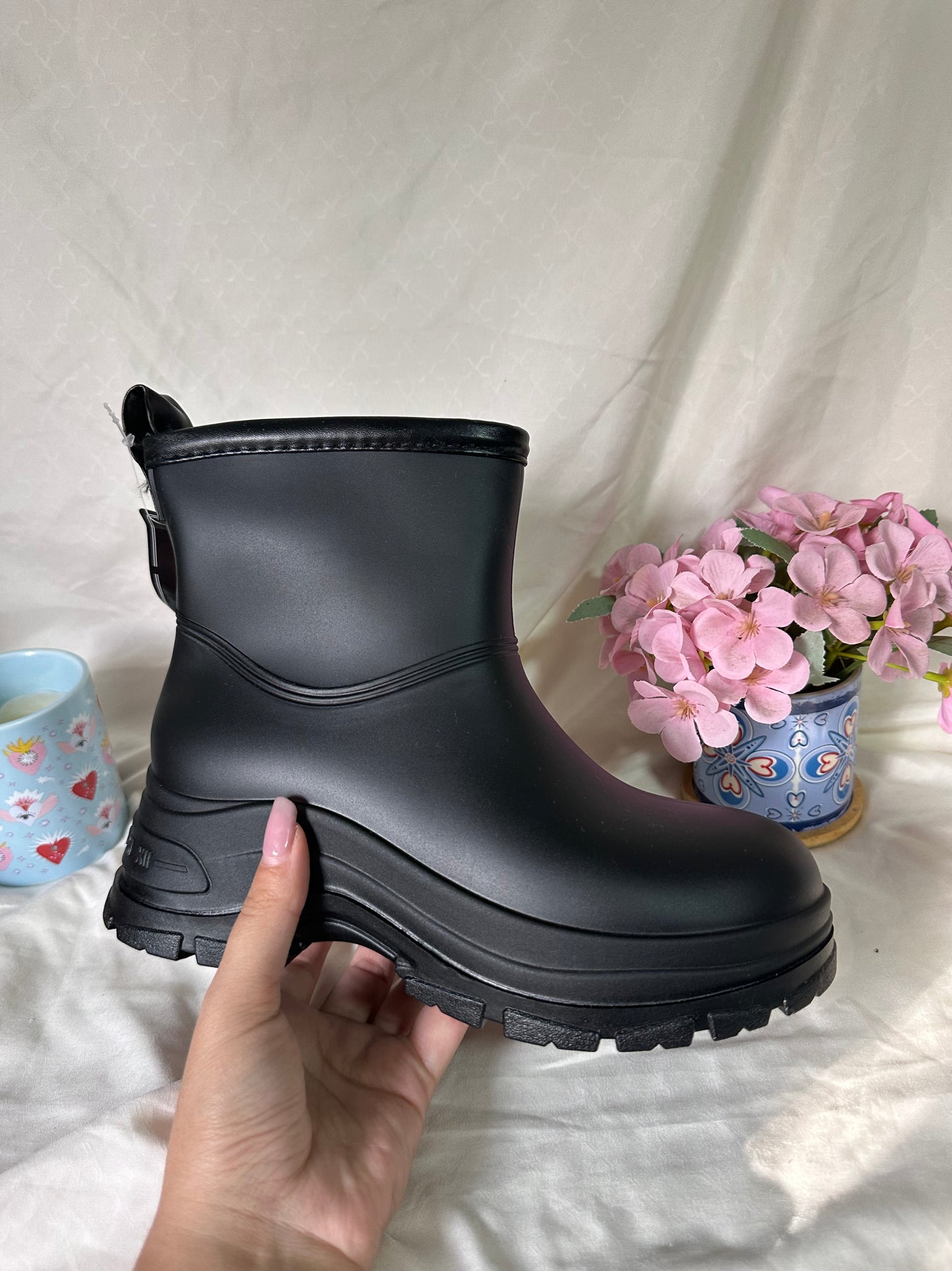 BOTAS DE AGUA CON CHIPORRO DESMONTABLE☔️💧(Black🖤) CORTAS