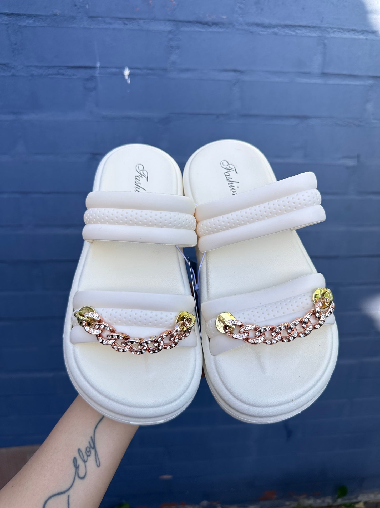 SANDALIAS CADENA WHITE🤍