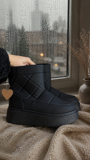 BOTINES ECOCUERO FORRADITOS IGNACIA✨(Black)