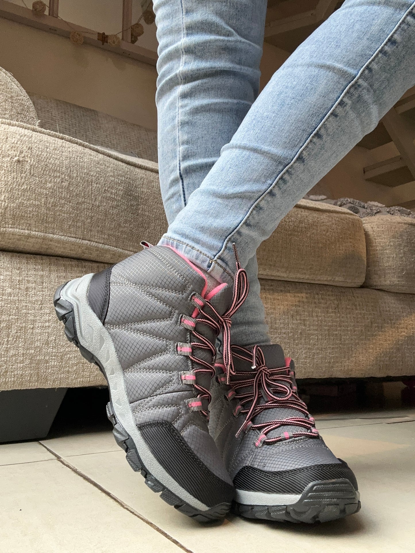 BOTINES IMPERMEABLES CON POLAR PINK🌧️💕