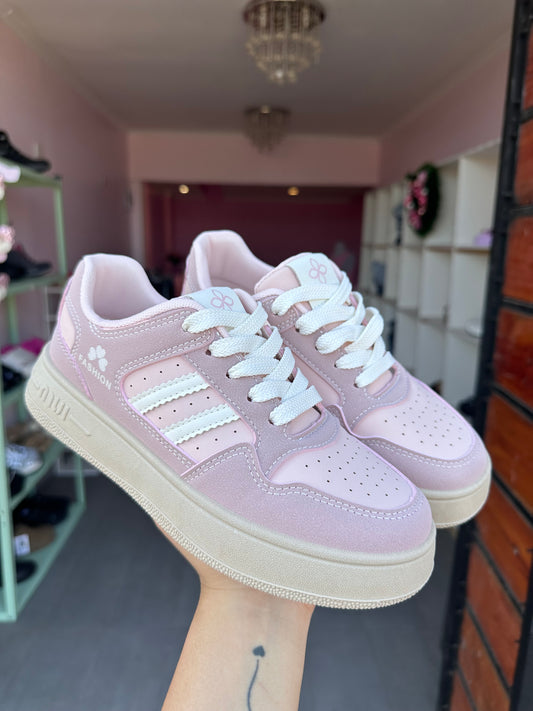 SNEAKERS PINK PASTEL💕+ Calcetines de Regalo 🎁