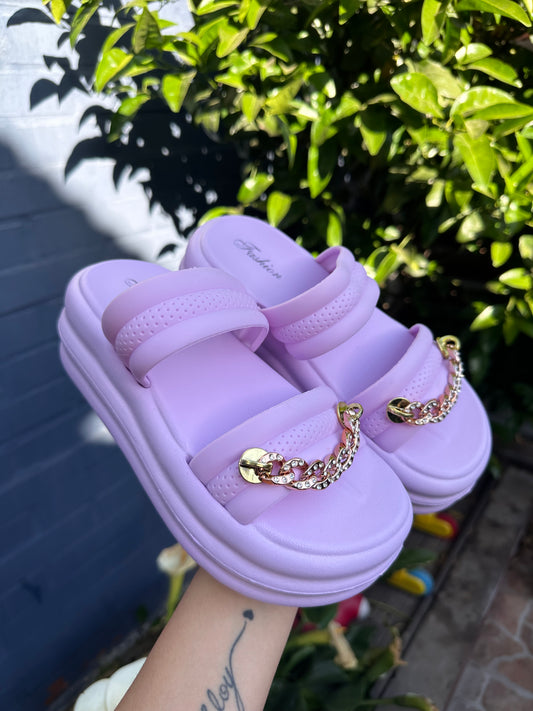 SANDALIAS CADENA LILA💜