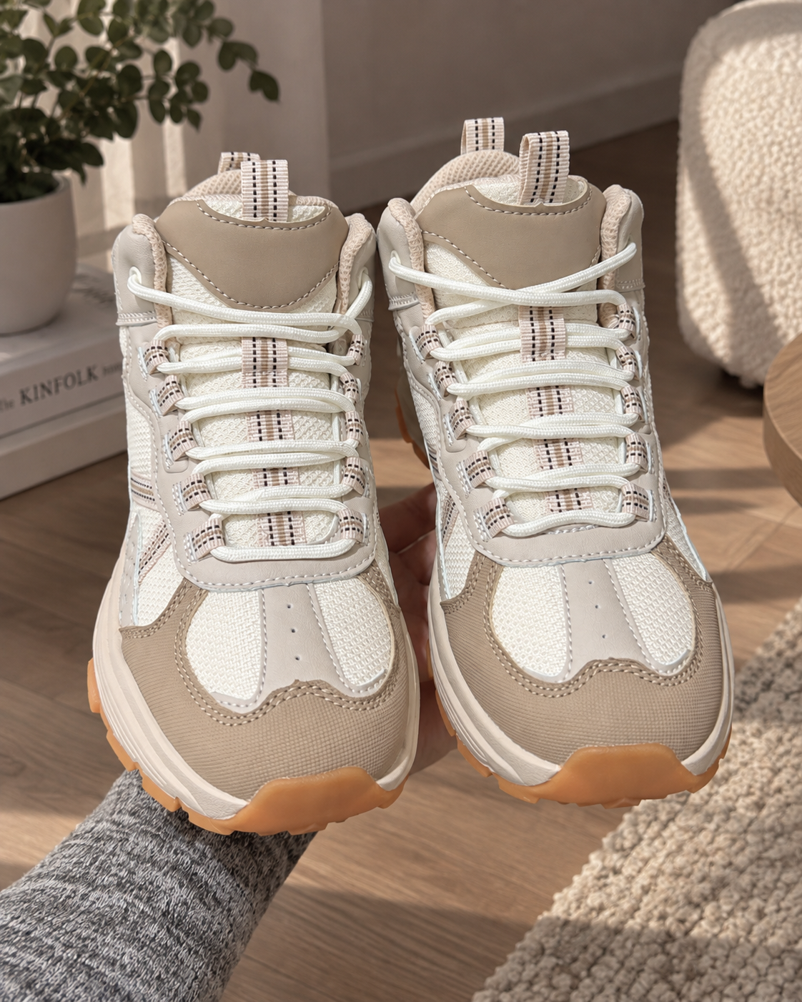 Botines Montaña Trekking acolchados y anti sudor (Beige)⛰️🤎