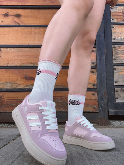 SNEAKERS PINK PASTEL💕+ Calcetines de Regalo 🎁