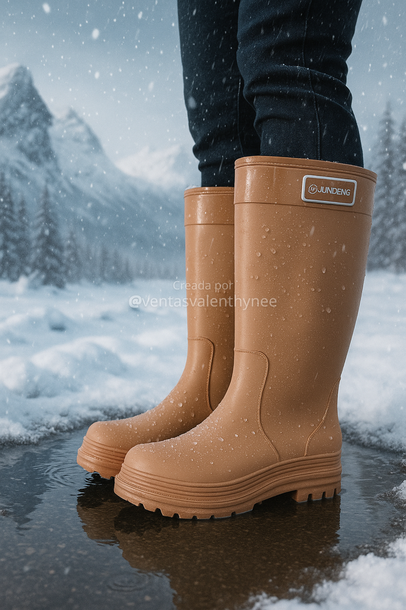BOTAS DE AGUA FLEXIBLES Y ANTIDESLIZANTE 👢(Camel)