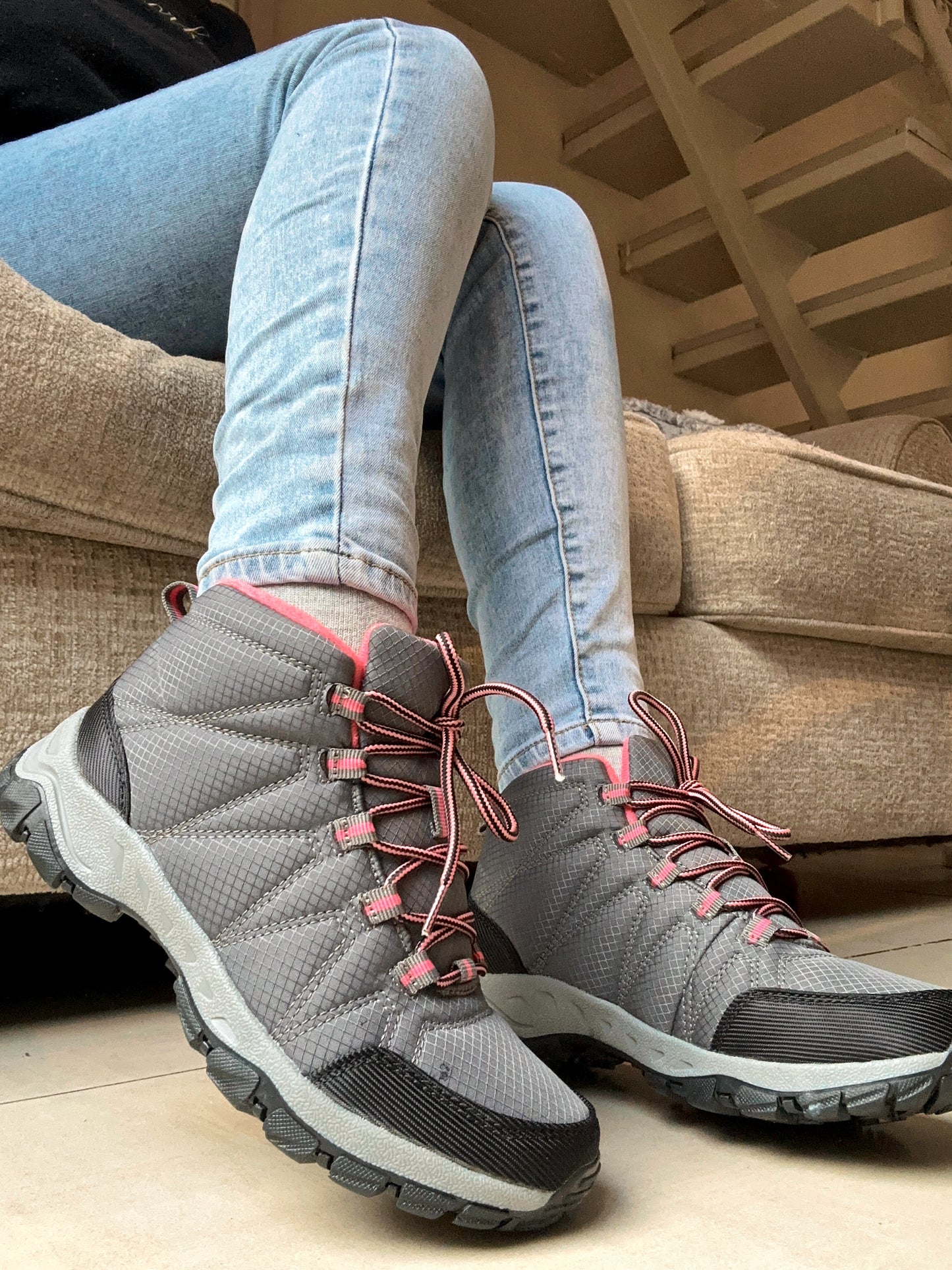 BOTINES IMPERMEABLES CON POLAR PINK🌧️💕