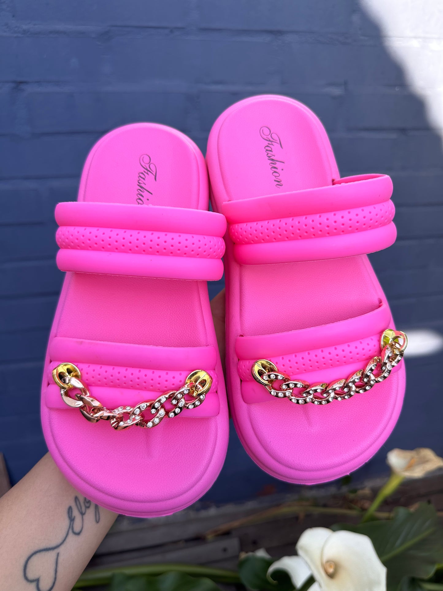 SANDALIAS CADENA PINK💖