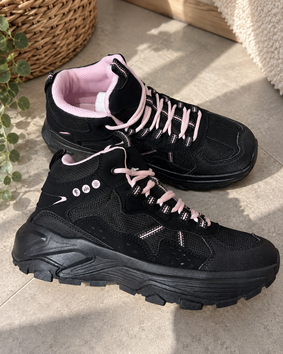 Botines Montaña Trekking acolchados y anti sudor (Black)⛰️🖤