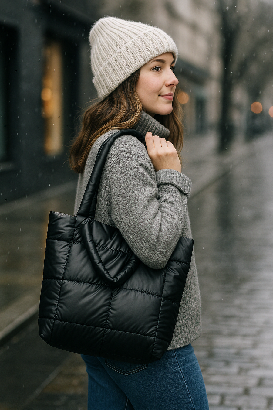 BOLSO IMPERMEABLE 🌧️ TAMAÑO MEDIANO 👜 BLACK