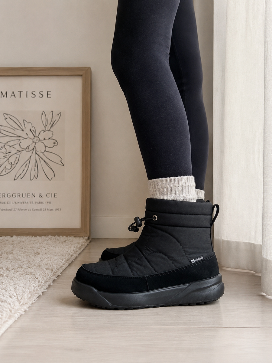 BOTINES WATERPROOF💦(Desliza el agua) Forrados (Negro)