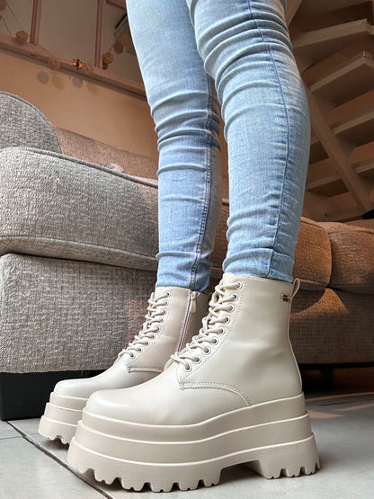 BOTINES PLATAFORMA BEIGE⚡️