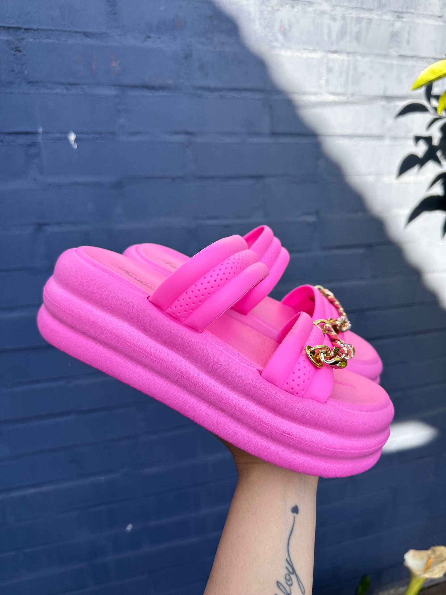 SANDALIAS CADENA PINK💖