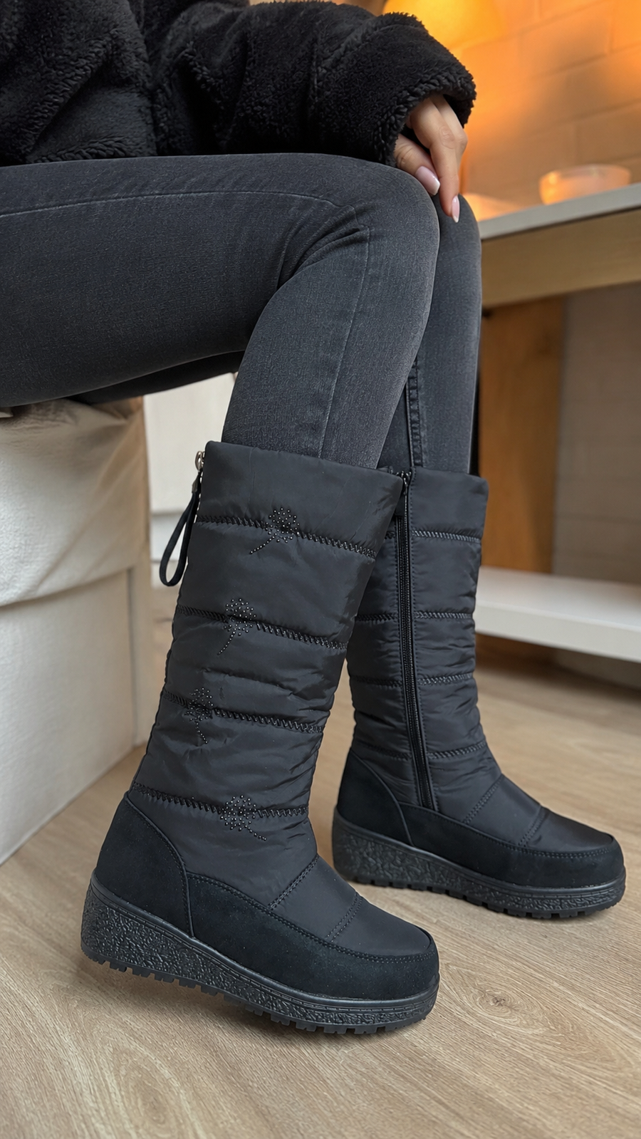 BOTAS LARGAS IMPERMEABLES ✨Detalles brillitos✨ (Forradas en todo el interior)