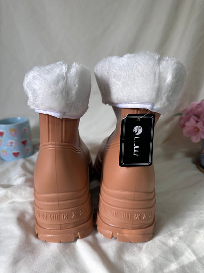 BOTAS DE AGUA CON CHIPORRO DESMONTABLE☔️💧(Café) CORTAS