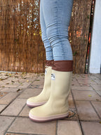 BOTAS DE AGUA 💦 AJUSTABLES Y SUELA ANTIDESLIZANTE (Acolchada) Beige
