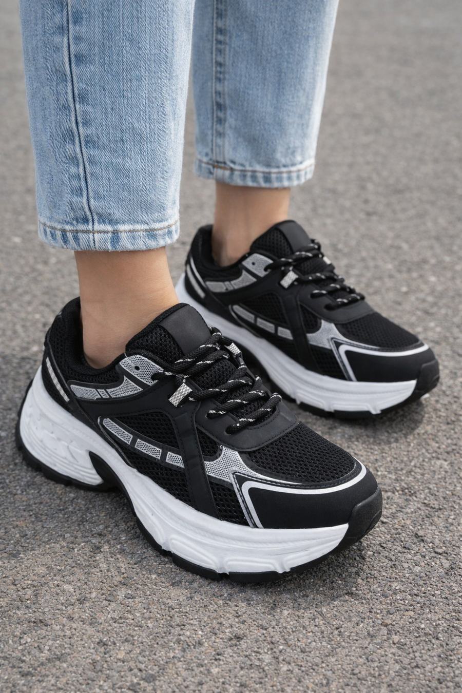 ZAPATILLAS ANTI SUDOR 💦 CON PLATAFORMA NEGRO