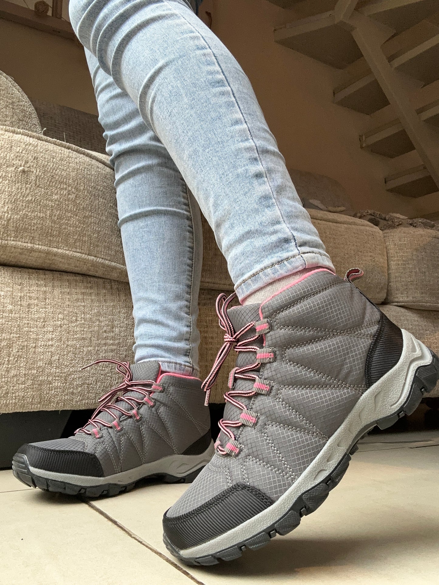 BOTINES IMPERMEABLES CON POLAR PINK🌧️💕