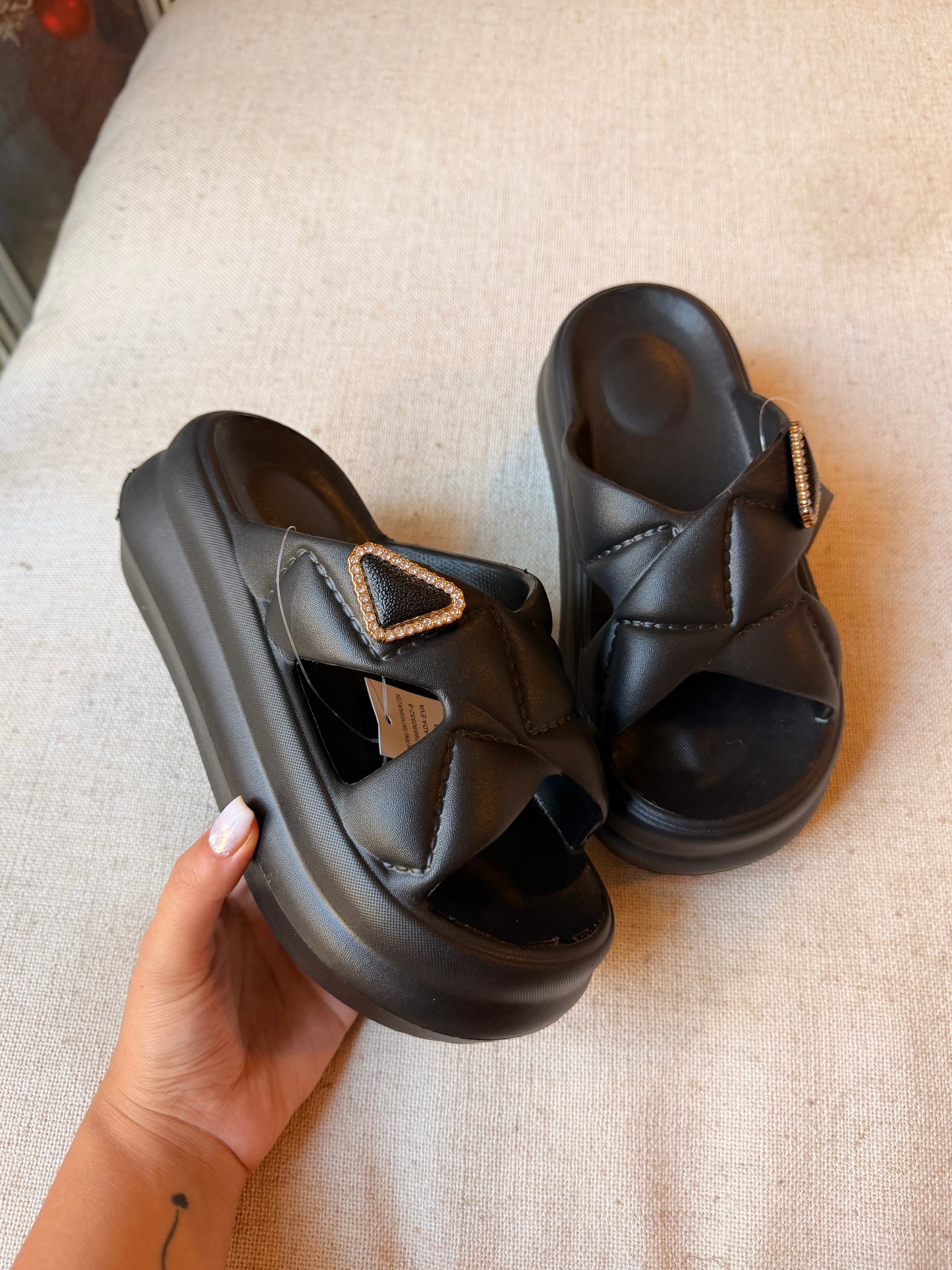 SANDALIAS PLAYA CON PLATAFORMA (Negro)