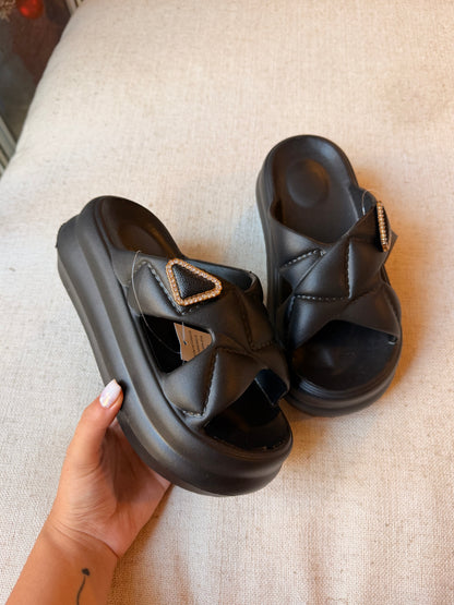 SANDALIAS PLAYA CON PLATAFORMA (Negro)