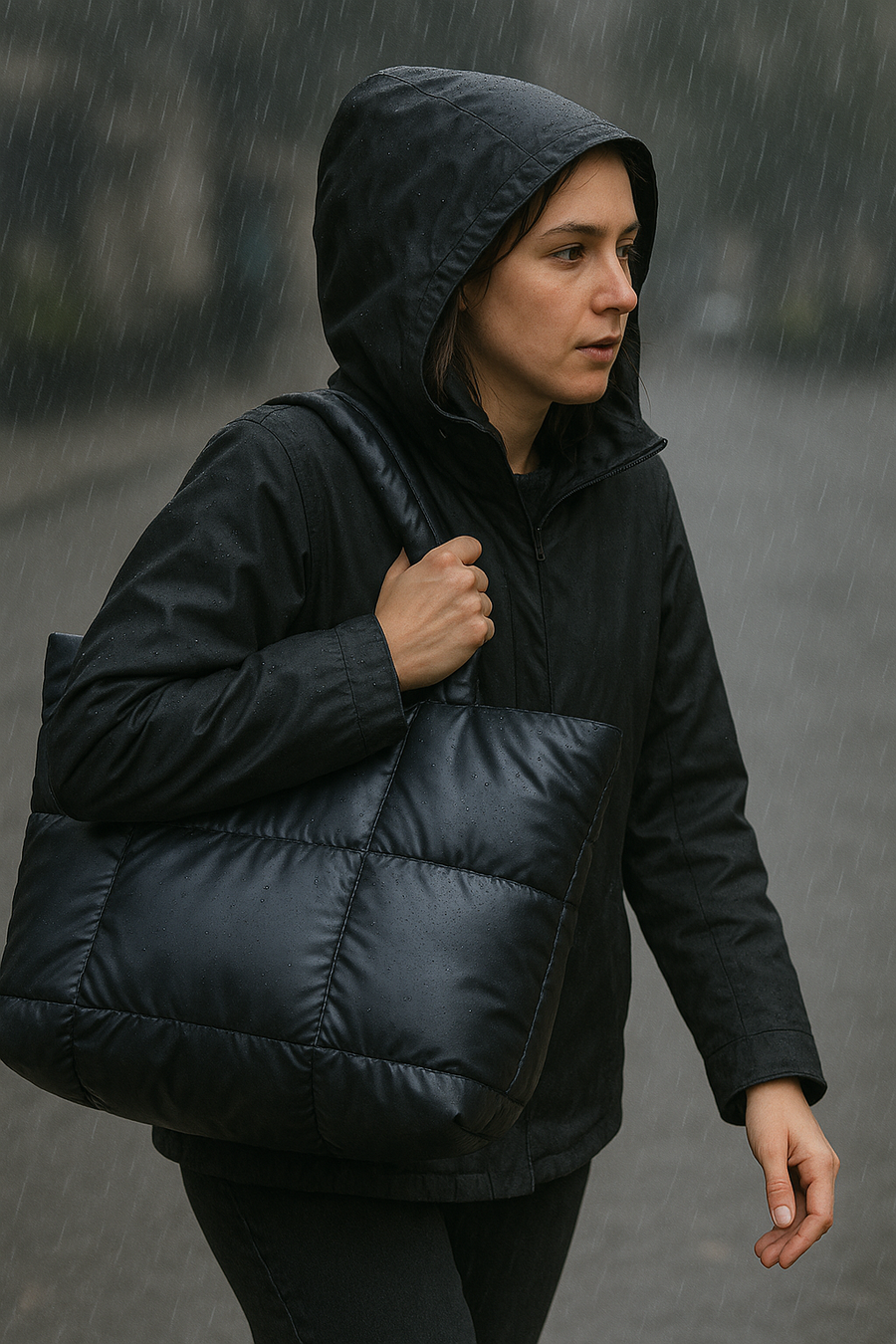 BOLSO IMPERMEABLE 🌧️ TAMAÑO MEDIANO 👜 BLACK