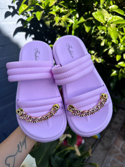 SANDALIAS CADENA LILA💜