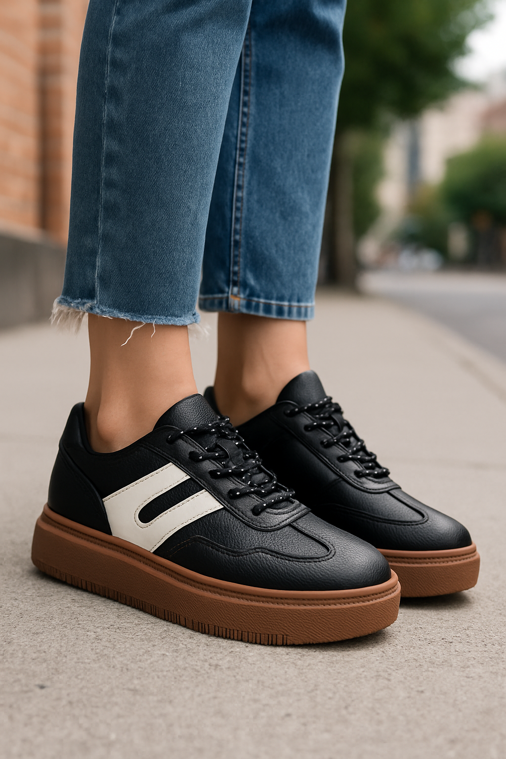 ZAPATILLAS DOS EN UNO (Cordones negros y blancos)