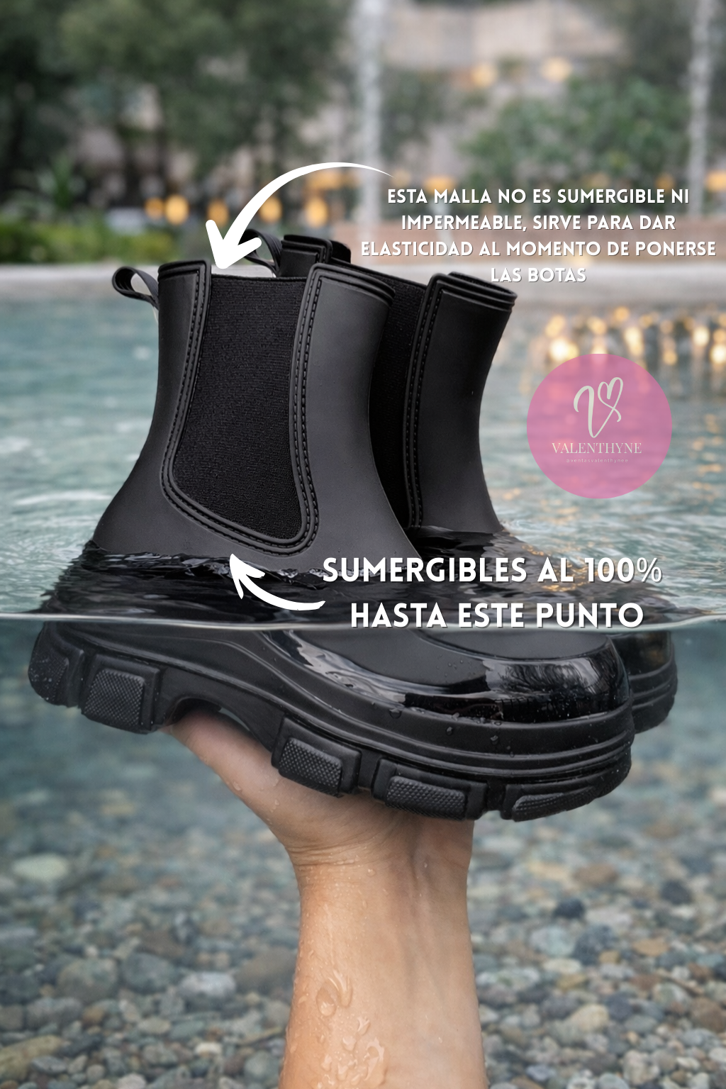 BOTAS DE AGUA CHIC✨ (Negro)