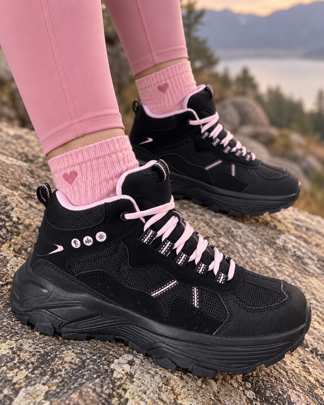 Botines Montaña Trekking acolchados y anti sudor (Black)⛰️🖤