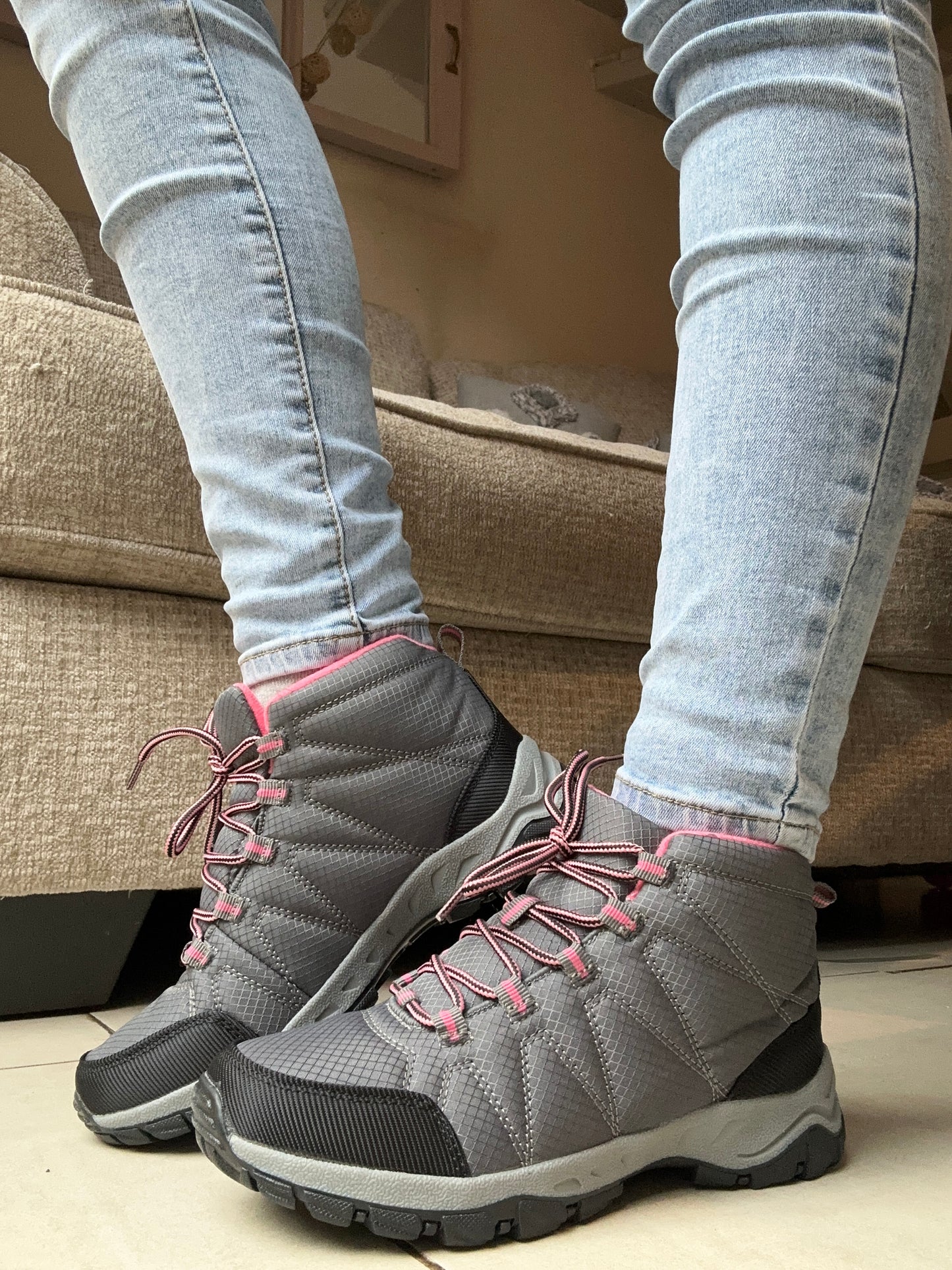 BOTINES IMPERMEABLES CON POLAR PINK🌧️💕