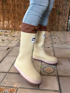 BOTAS DE AGUA 💦 AJUSTABLES Y SUELA ANTIDESLIZANTE (Acolchada) Beige