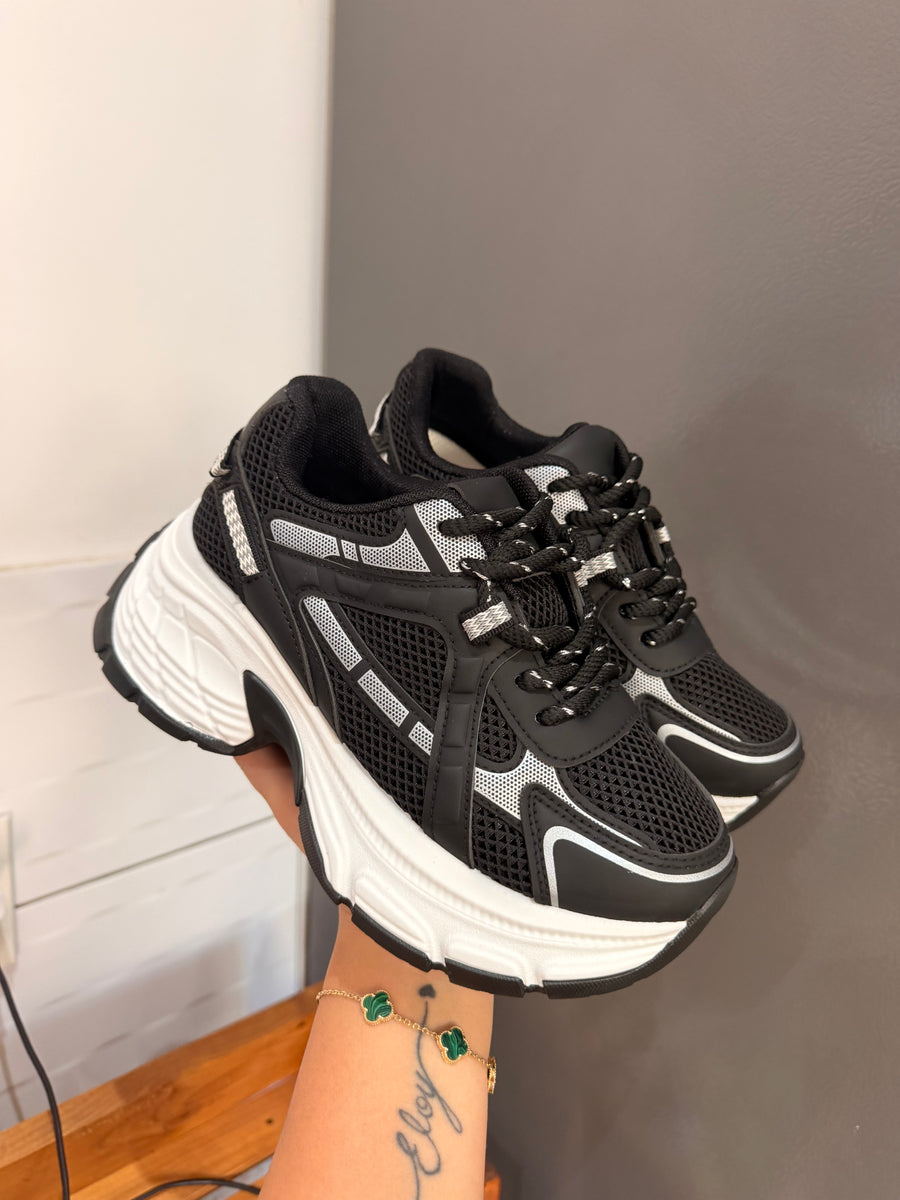 ZAPATILLAS ANTI SUDOR 💦 CON PLATAFORMA NEGRO