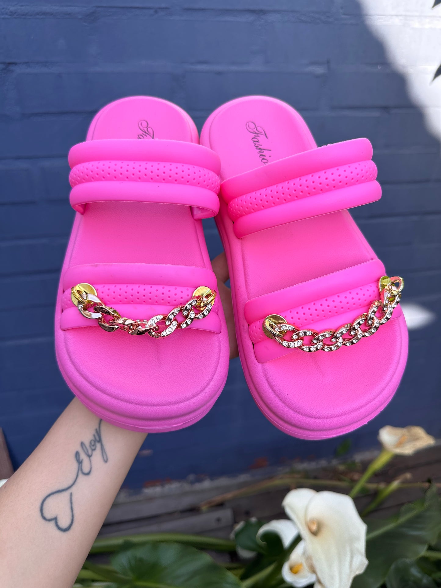 SANDALIAS CADENA PINK💖