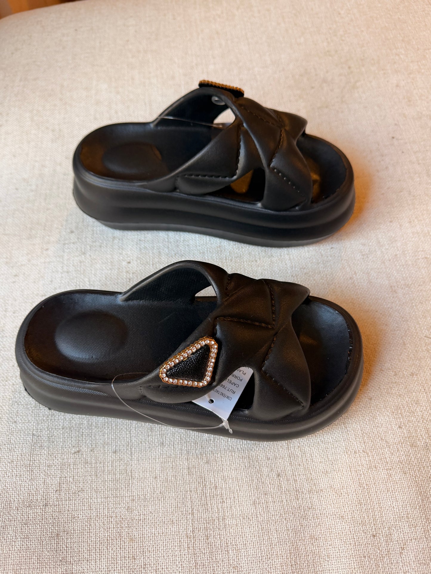 SANDALIAS PLAYA CON PLATAFORMA (Negro)