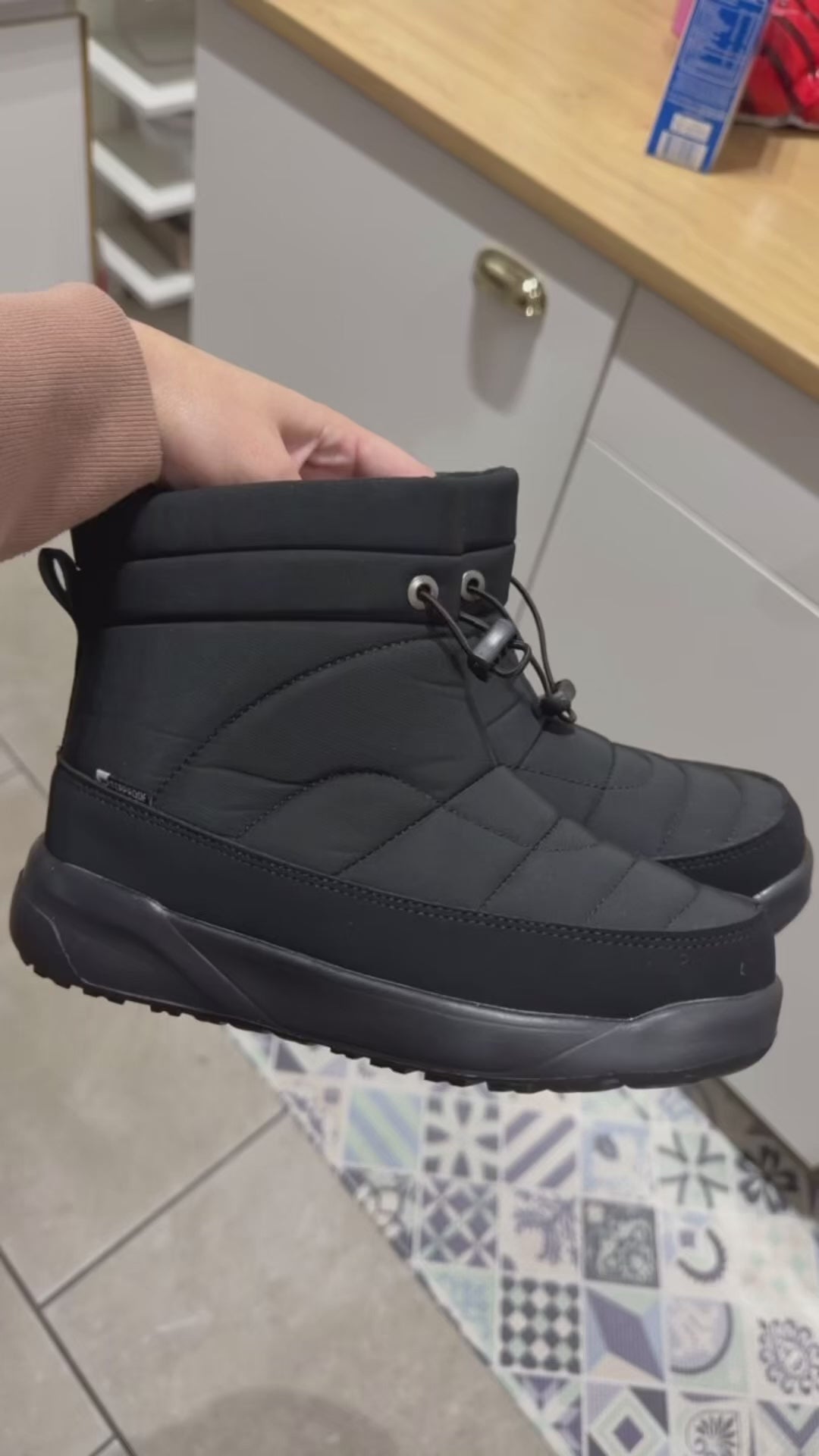 BOTINES WATERPROOF💦(Desliza el agua) Forrados (Negro)